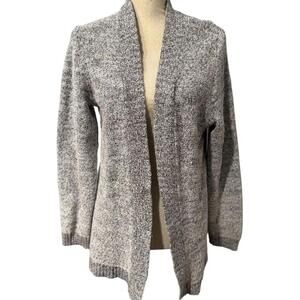 J.Crew Black and White Open Front Cardigan Sweater Size Large